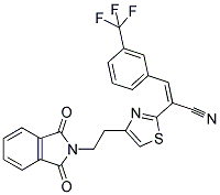 (Z)-2-(4-[2-(1,3-DIOXO-1,3-DIHYDRO-2H-ISOINDOL-2-YL)ETHYL]-1,3-THIAZOL-2-YL)-3-[3-(TRIFLUOROMETHYL)PHENYL]-2-PROPENENITRILE Struktur