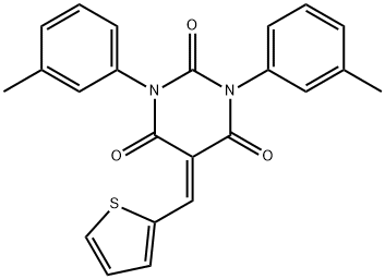 1,3-BIS(3-METHYLPHENYL)-5-(2-THIENYLMETHYLENE)-1,3-DIAZAPERHYDROINE-2,4,6-TRIONE Struktur