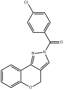 (4-CHLOROPHENYL)[CHROMENO[4,3-C]PYRAZOL-2(4H)-YL]METHANONE Struktur