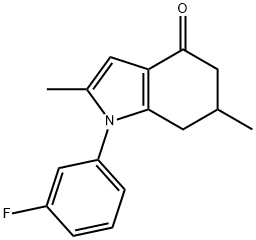 1-(3-FLUOROPHENYL)-2,6-DIMETHYL-5,6,7-TRIHYDROINDOL-4-ONE Struktur