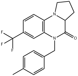 5-(4-METHYLBENZYL)-7-(TRIFLUOROMETHYL)-1,2,3,3A-TETRAHYDROPYRROLO[1,2-A]QUINOXALIN-4(5H)-ONE Struktur