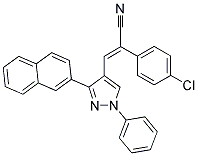 (E)-2-(4-CHLOROPHENYL)-3-[3-(2-NAPHTHYL)-1-PHENYL-1H-PYRAZOL-4-YL]-2-PROPENENITRILE Struktur