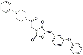 (Z)-3-(2-OXO-2-(4-PHENYLPIPERAZIN-1-YL)ETHYL)-5-(3-PHENOXYBENZYLIDENE)THIAZOLIDINE-2,4-DIONE Struktur