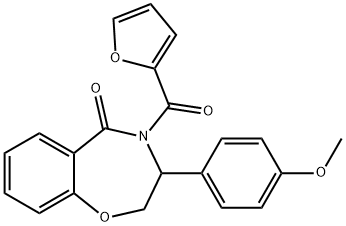 4-(2-FURYLCARBONYL)-3-(4-METHOXYPHENYL)-3,4-DIHYDRO-1,4-BENZOXAZEPIN-5(2H)-ONE Struktur