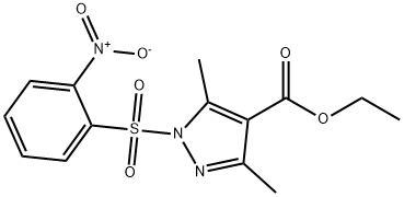 ETHYL 3,5-DIMETHYL-1-[(2-NITROPHENYL)SULFONYL]-1H-PYRAZOLE-4-CARBOXYLATE Struktur