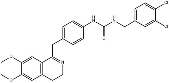 3-(3,4-DICHLOROBENZYL)-1-(4-((6,7-DIMETHOXY(3,4-DIHYDROISOQUINOLYL))METHYL)PHENYL)UREA Struktur