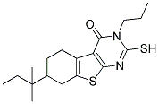 7-(1,1-DIMETHYL-PROPYL)-2-MERCAPTO-3-PROPYL-5,6,7,8-TETRAHYDRO-3H-BENZO[4,5]THIENO[2,3-D]PYRIMIDIN-4-ONE Struktur