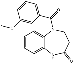 5-(3-METHOXYBENZOYL)-1,3,4,5-TETRAHYDRO-2H-1,5-BENZODIAZEPIN-2-ONE Struktur