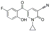 1-CYCLOPROPYL-5-(5-FLUORO-2-HYDROXY-BENZOYL)-2-OXO-1,2-DIHYDRO-PYRIDINE-3-CARBONITRILE Struktur