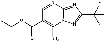 ETHYL 7-AMINO-2-(TRIFLUOROMETHYL)[1,2,4]TRIAZOLO[1,5-A]PYRIMIDINE-6-CARBOXYLATE Struktur