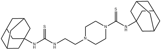 N-(1-ADAMANTYL)-4-(2-([(1-ADAMANTYLAMINO)CARBOTHIOYL]AMINO)ETHYL)TETRAHYDRO-1(2H)-PYRAZINECARBOTHIOAMIDE Struktur