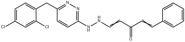 (1E,4E)-1-(2-[6-(2,4-DICHLOROBENZYL)-3-PYRIDAZINYL]HYDRAZINO)-5-PHENYL-1,4-PENTADIEN-3-ONE Struktur