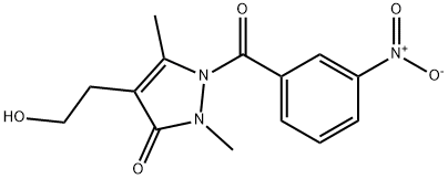 4-(2-HYDROXYETHYL)-2,5-DIMETHYL-1-(3-NITROBENZOYL)-1,2-DIHYDRO-3H-PYRAZOL-3-ONE Struktur