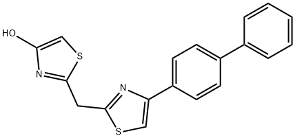 2-[(4-[1,1'-BIPHENYL]-4-YL-1,3-THIAZOL-2-YL)METHYL]-1,3-THIAZOL-4-OL Struktur