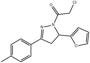 1-(CHLOROACETYL)-5-(2-FURYL)-3-(4-METHYLPHENYL)-4,5-DIHYDRO-1H-PYRAZOLE Struktur