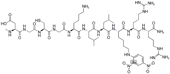 NMA-GCG-KLLK(DNP)RR-NH2 Struktur