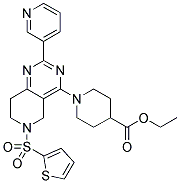 1-[2-PYRIDIN-3-YL-6-(THIOPHENE-2-SULFONYL)-5,6,7,8-TETRAHYDRO-PYRIDO[4,3-D]PYRIMIDIN-4-YL]-PIPERIDINE-4-CARBOXYLIC ACID ETHYL ESTER Struktur