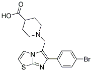 1-[6-(4-BROMO-PHENYL)-IMIDAZO[2,1-B]THIAZOL-5-YLMETHYL]-PIPERIDINE-4-CARBOXYLIC ACID Struktur