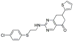 2-({2-[(4-CHLOROPHENYL)THIO]ETHYL}AMINO)-7-THIEN-2-YL-7,8-DIHYDROQUINAZOLIN-5(6H)-ONE Struktur