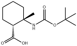 CIS-2-TERT-BUTOXYCARBONYLAMINO-2-METHYL-CYCLOHEXANECARBOXYLIC ACID Struktur