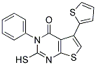 2-MERCAPTO-3-PHENYL-5-THIEN-2-YLTHIENO[2,3-D]PYRIMIDIN-4(3H)-ONE Struktur