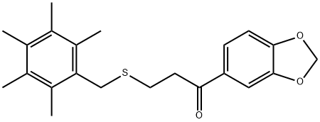 1-(1,3-BENZODIOXOL-5-YL)-3-[(2,3,4,5,6-PENTAMETHYLBENZYL)SULFANYL]-1-PROPANONE Struktur