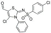 4-CHLORO-N-[(2E)-4-CHLORO-5-FORMYL-3-PHENYL-1,3-THIAZOL-2(3H)-YLIDENE]BENZENESULFONAMIDE Struktur