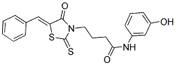 4-[(5Z)-5-BENZYLIDENE-4-OXO-2-THIOXO-1,3-THIAZOLIDIN-3-YL]-N-(3-HYDROXYPHENYL)BUTANAMIDE Struktur