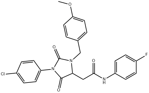 2-(1-(4-CHLOROPHENYL)-3-(4-METHOXYBENZYL)-2,5-DIOXOIMIDAZOLIDIN-4-YL)-N-(4-FLUOROPHENYL)ACETAMIDE Struktur