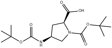 (2S,4S)-BOC-4-(BOC-AMINO)-PROLINE Struktur