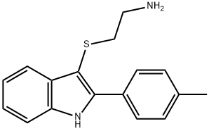 2-([2-(4-METHYLPHENYL)-1H-INDOL-3-YL]THIO)ETHANAMINE Struktur