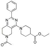 1-(6-ACETYL-2-PHENYL-5,6,7,8-TETRAHYDRO-PYRIDO[4,3-D]PYRIMIDIN-4-YL)-PIPERIDINE-4-CARBOXYLIC ACID ETHYL ESTER Struktur