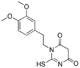 1-[2-(3,4-DIMETHOXY-PHENYL)-ETHYL]-2-MERCAPTO-1H-PYRIMIDINE-4,6-DIONE Struktur