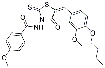 (E)-N-(5-(4-BUTOXY-3-METHOXYBENZYLIDENE)-4-OXO-2-THIOXOTHIAZOLIDIN-3-YL)-4-METHOXYBENZAMIDE Struktur