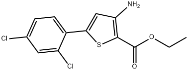 3-AMINO-5-(2,4-DICHLORO-PHENYL)-THIOPHENE-2-CARBOXYLIC ACID ETHYL ESTER Struktur