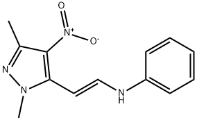 N-[2-(1,3-DIMETHYL-4-NITRO-1H-PYRAZOL-5-YL)VINYL]-N-PHENYLAMINE Struktur