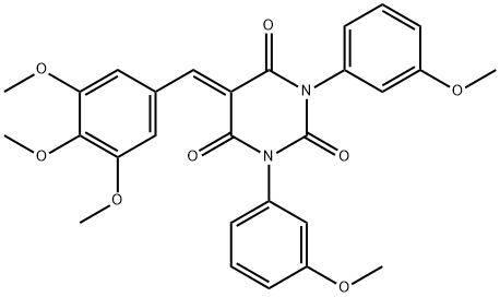 1,3-BIS(3-METHOXYPHENYL)-5-((3,4,5-TRIMETHOXYPHENYL)METHYLENE)-1,3-DIAZAPERHYDROINE-2,4,6-TRIONE Struktur