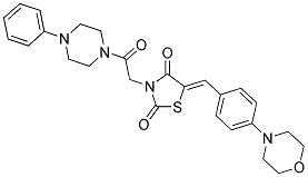 (Z)-5-(4-MORPHOLINOBENZYLIDENE)-3-(2-OXO-2-(4-PHENYLPIPERAZIN-1-YL)ETHYL)THIAZOLIDINE-2,4-DIONE Struktur