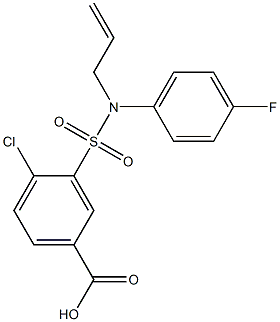 3-[ALLYL-(4-FLUORO-PHENYL)-SULFAMOYL]-4-CHLORO-BENZOIC ACID Struktur