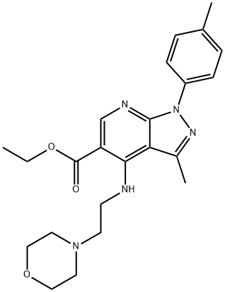 ETHYL 3-METHYL-1-(4-METHYLPHENYL)-4-[(2-MORPHOLINOETHYL)AMINO]-1H-PYRAZOLO[3,4-B]PYRIDINE-5-CARBOXYLATE Struktur