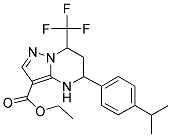 5-(4-ISOPROPYL-PHENYL)-7-TRIFLUOROMETHYL-4,5,6,7-TETRAHYDRO-PYRAZOLO[1,5-A]PYRIMIDINE-3-CARBOXYLIC ACID ETHYL ESTER Struktur