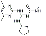 N-{(1Z)-(CYCLOPENTYLAMINO)[(4,6-DIMETHYLPYRIMIDIN-2-YL)AMINO]METHYLENE}-N'-ETHYLTHIOUREA Struktur