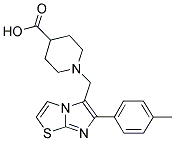 1-(6-P-TOLYL-IMIDAZO[2,1-B]THIAZOL-5-YLMETHYL)-PIPERIDINE-4-CARBOXYLIC ACID Struktur