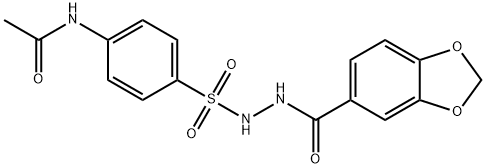 N-(4-([2-(1,3-BENZODIOXOL-5-YLCARBONYL)HYDRAZINO]SULFONYL)PHENYL)ACETAMIDE Struktur