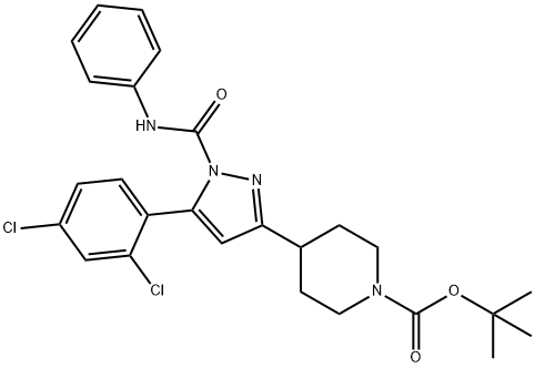 TERT-BUTYL 4-[1-(ANILINOCARBONYL)-5-(2,4-DICHLOROPHENYL)-1H-PYRAZOL-3-YL]TETRAHYDRO-1(2H)-PYRIDINECARBOXYLATE Struktur