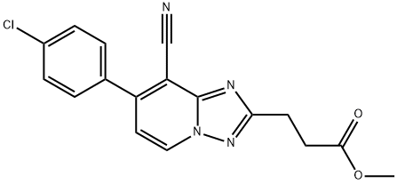 METHYL 3-[7-(4-CHLOROPHENYL)-8-CYANO[1,2,4]TRIAZOLO[1,5-A]PYRIDIN-2-YL]PROPANOATE Struktur