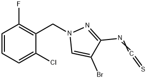 4-BROMO-1-(2-CHLORO-6-FLUORO-BENZYL)-3-ISOTHIOCYANATO-1H-PYRAZOLE Struktur