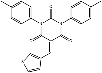 1,3-BIS(4-METHYLPHENYL)-5-(3-THIENYLMETHYLENE)-1,3-DIAZAPERHYDROINE-2,4,6-TRIONE Struktur