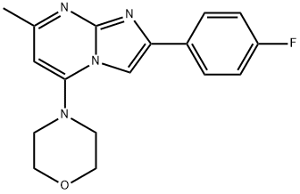 2-(4-FLUOROPHENYL)-7-METHYL-5-MORPHOLINOIMIDAZO[1,2-A]PYRIMIDINE Struktur