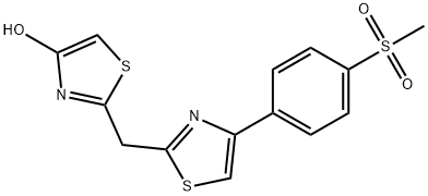 2-((4-[4-(METHYLSULFONYL)PHENYL]-1,3-THIAZOL-2-YL)METHYL)-1,3-THIAZOL-4-OL Struktur